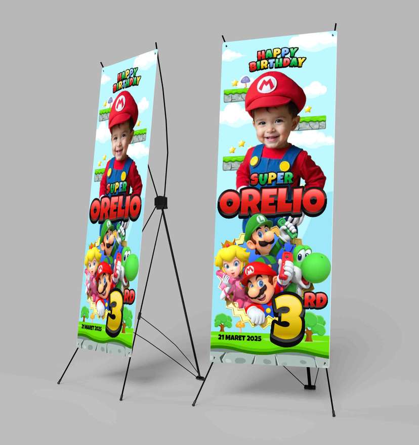 Banner Ulang Tahun Tema Super Mario Bros - Image 1