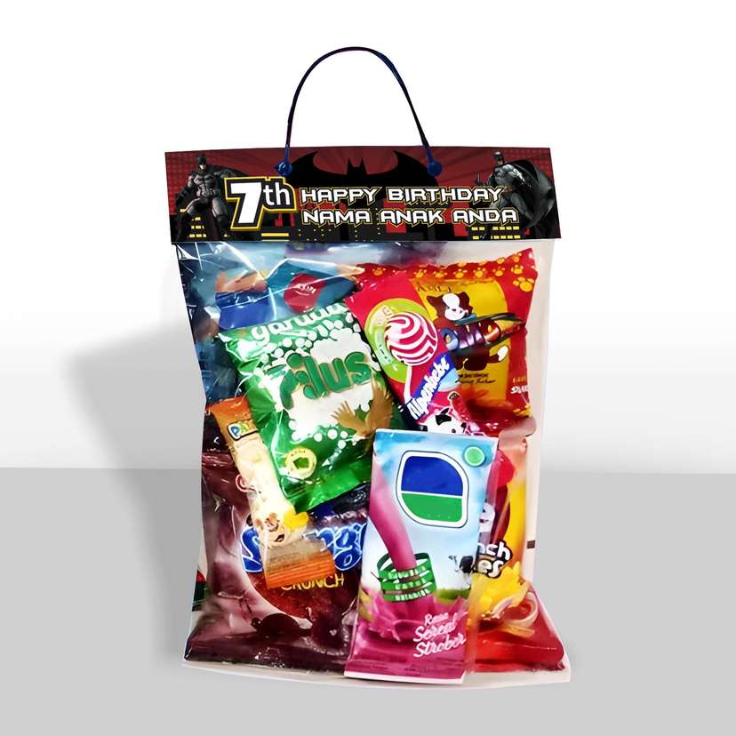 Label Snack Superhero Hitam Kelalawar - Image 1