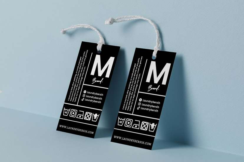 Desain Hangtag Hitam Putih Elegan untuk Branding Profesional - Image 1