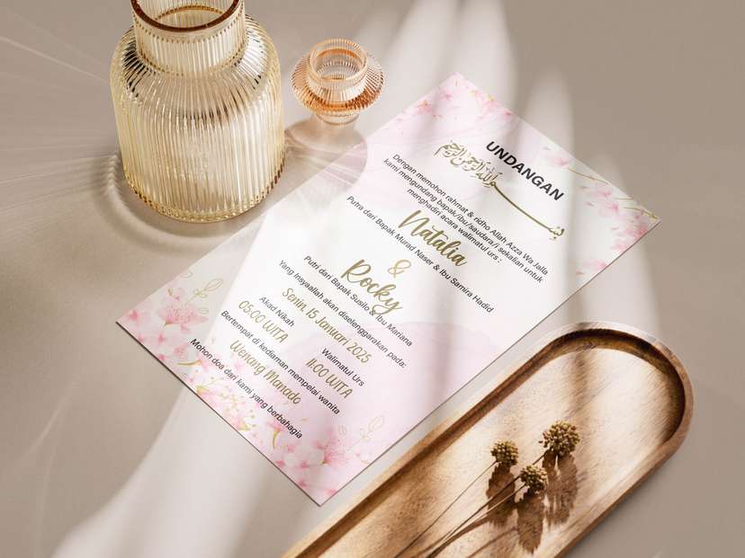 Undangan Wedding Soft Pink Sakura - Image 2