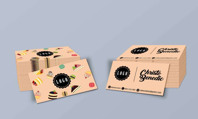 Kartu Nama Bisnis Cake & Cookies Manis dengan Sentuhan Profesional - Image 2