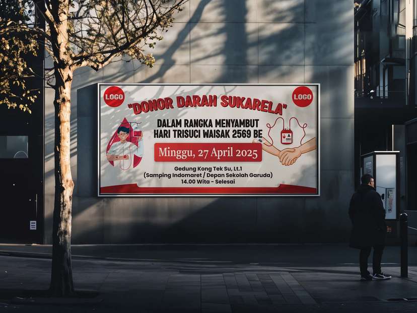 Baliho Donor Darah Thema Merah - Image 1