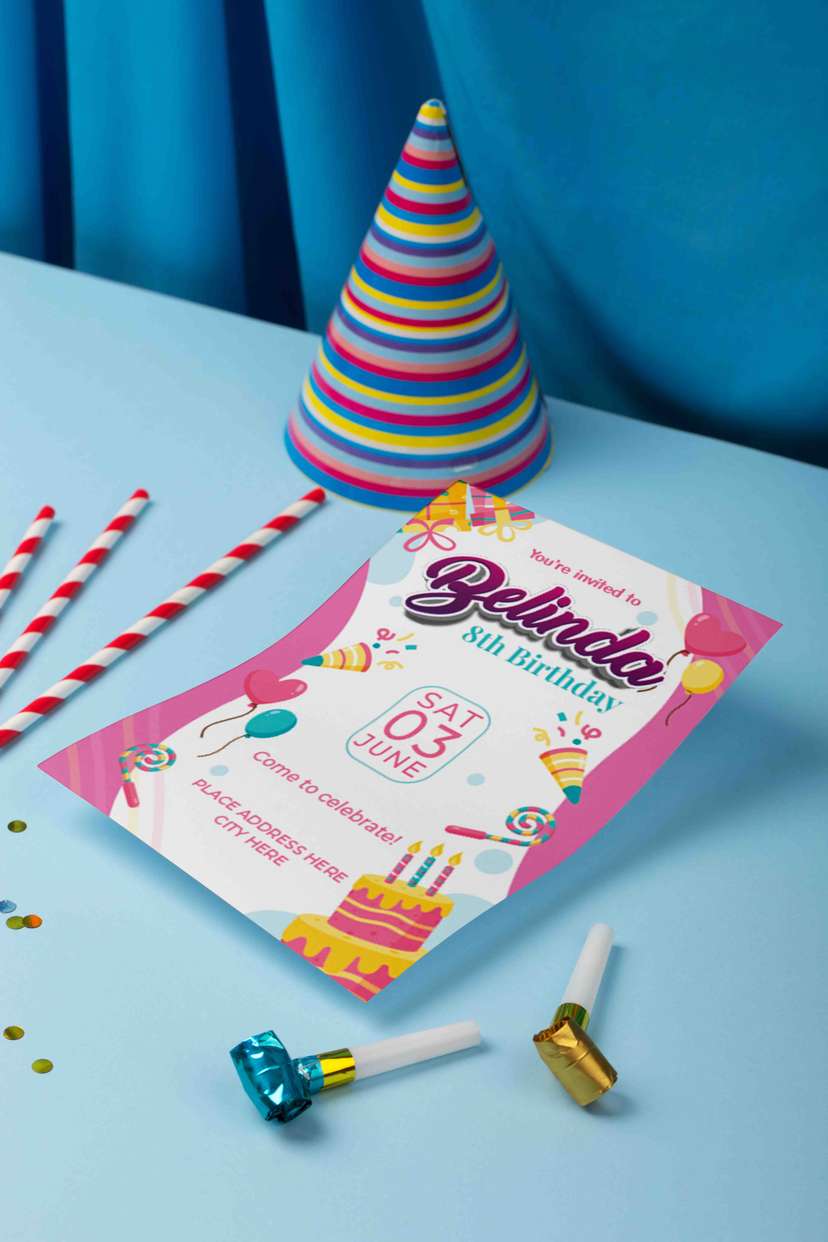 Undangan Ulang Tahun Anak Desain Ceria & Penuh Warna - Image 1