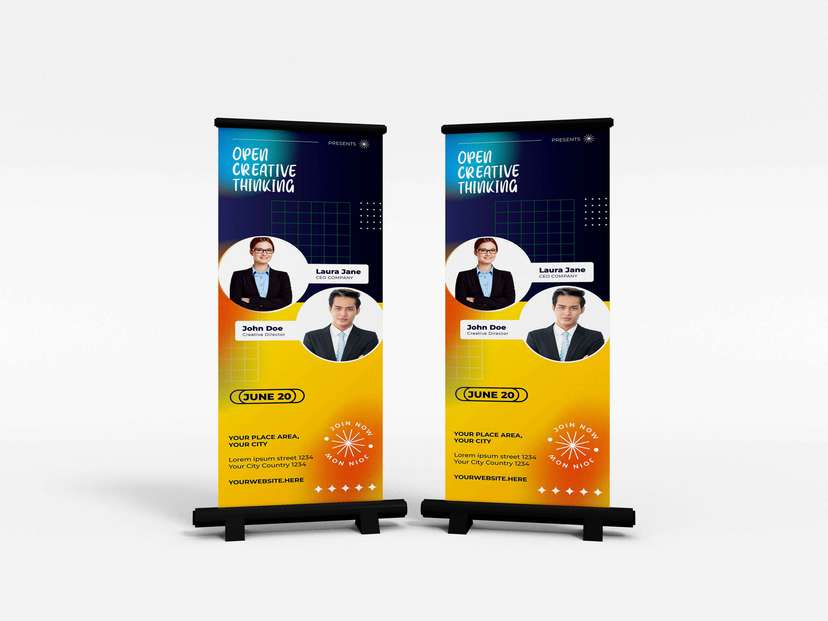 Roll Up Banner Seminar yang Modern dan Dinamis - Image 1