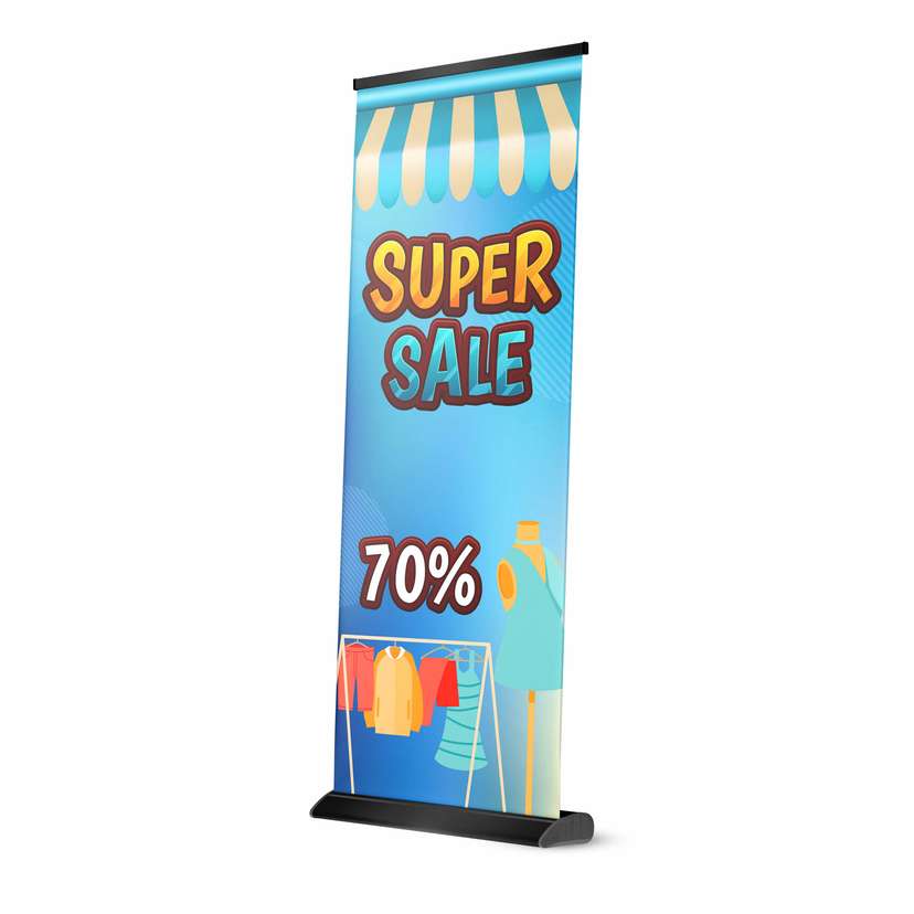 Roll Up Banner Diskon Jualan Pakaian - Image 1