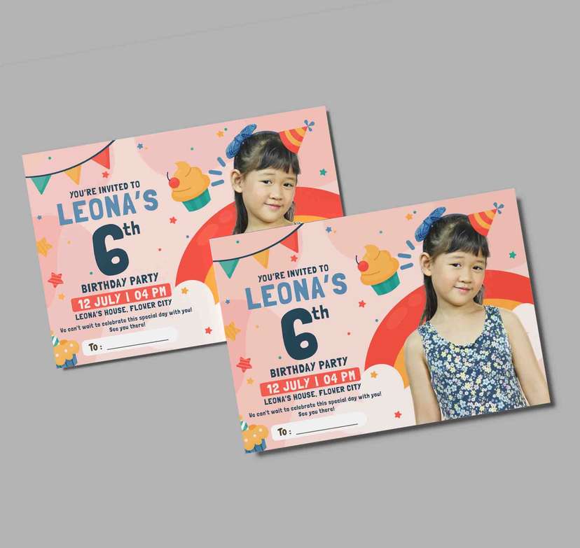 Undangan Ulang Tahun Ceria dengan Tema Warna-Warni dan Balon - Image 1