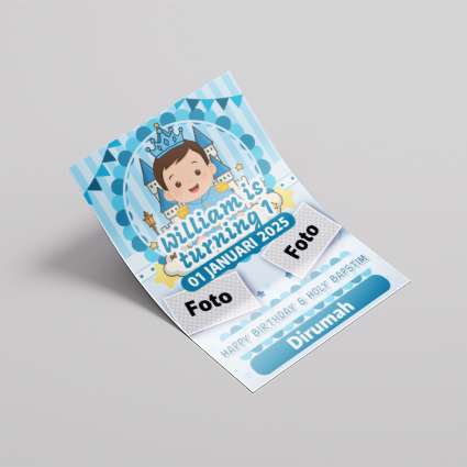 Undangan Birthday Biru Castle - Image 1