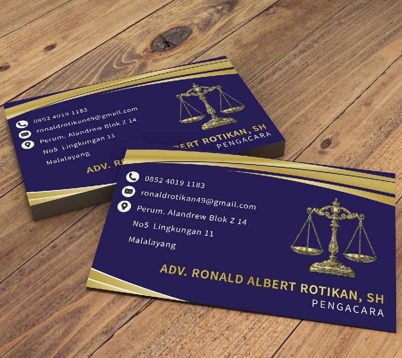 Kartu Nama Navy-Gold Formal - Image 1