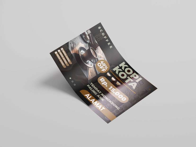 Flyer Kopi Kota Lengkap Thema Daun Hitam - Image 1