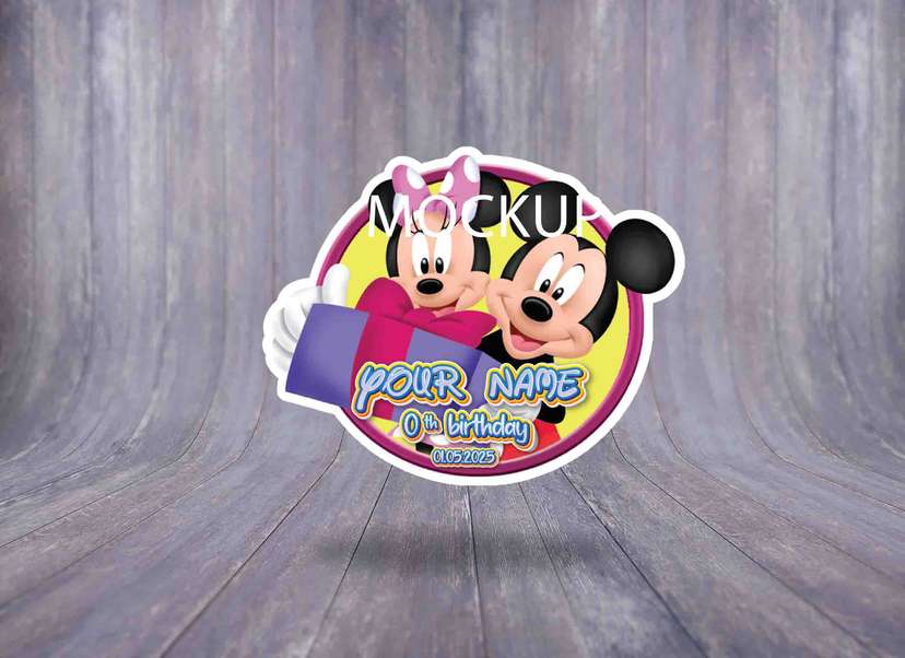 Sticker ulang tahun anak mouse couple - Image 1