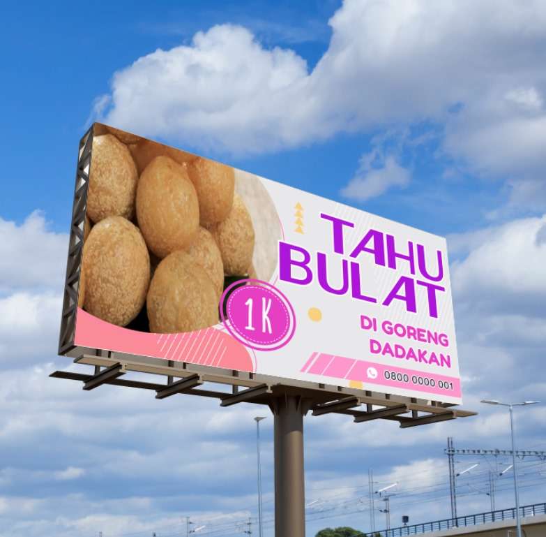 Baliho jualan dagang tema Ceria Pop Pastel - Image 1