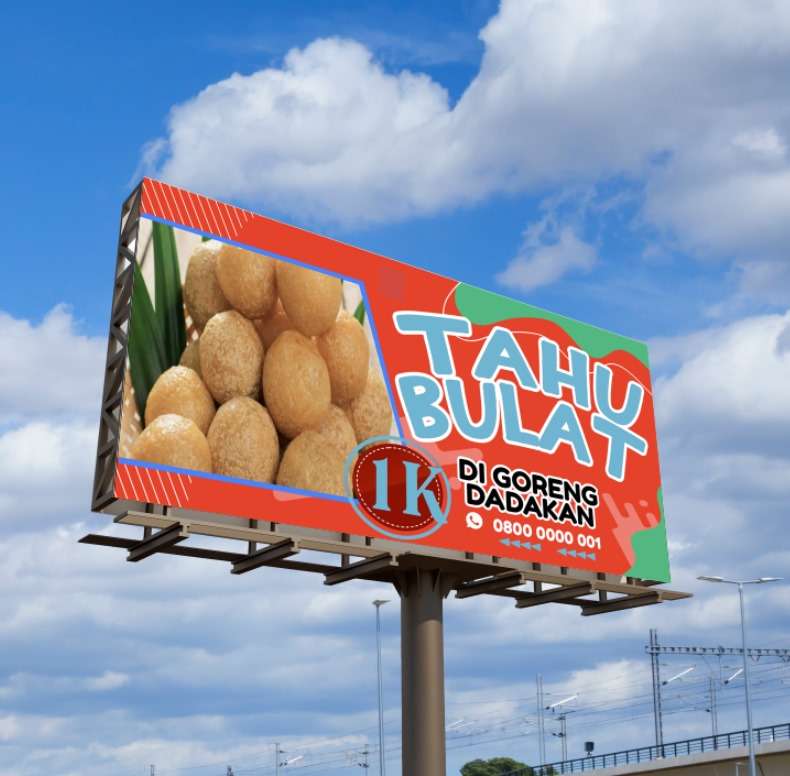 Baliho dagang jualan Pop Urban Merah Toska - Image 1