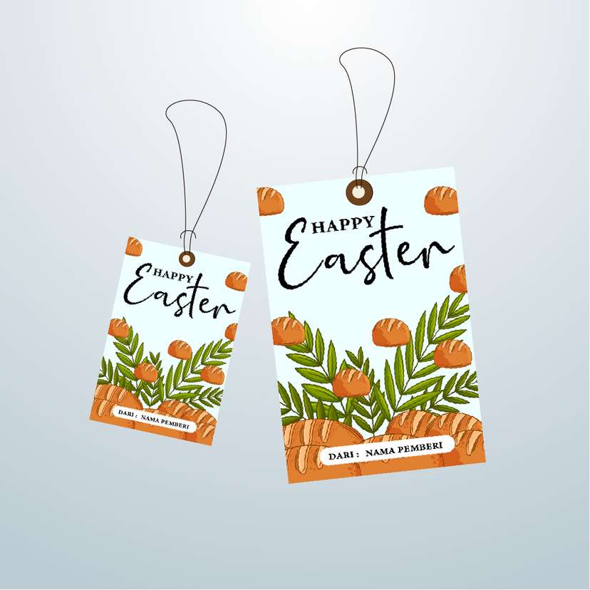 HangTag Paskah Roti dan Daun Palem - Image 1