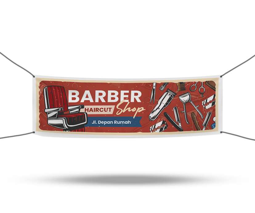 Baliho Barber Shop: Cukur Pria dengan Alat Cukur Profesional - Image 1