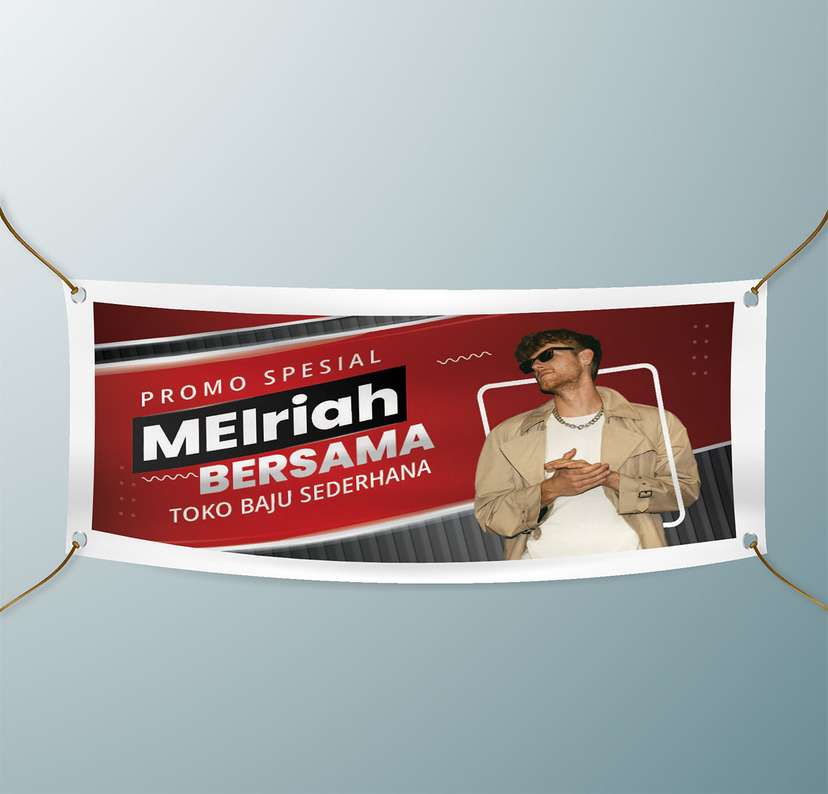 Spanduk Promo Spesial Melriah Bersama Toko Baju Sederhana - Image 1