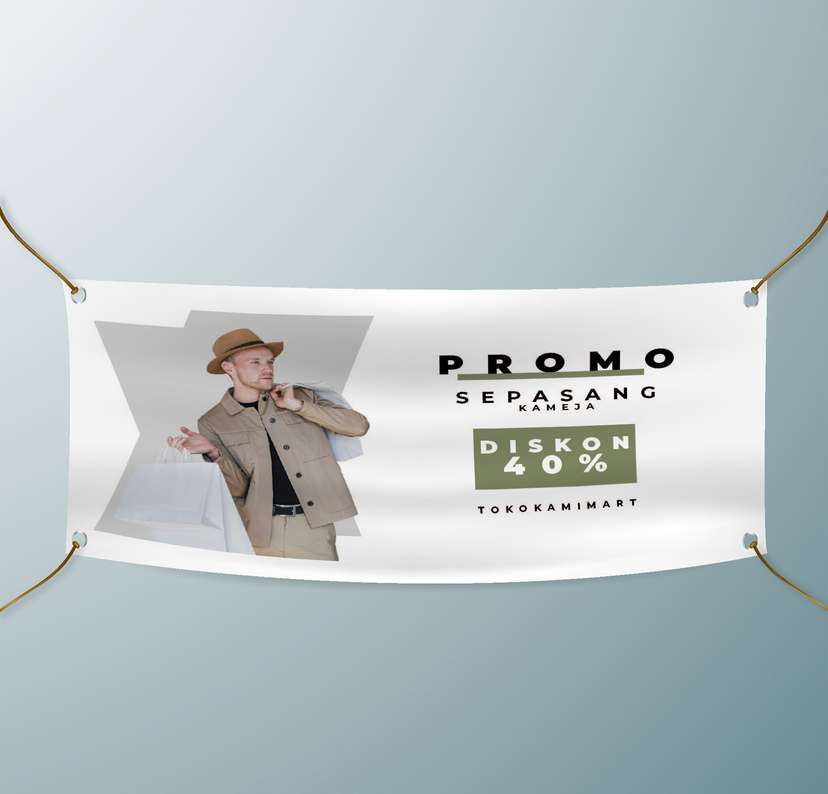 Spanduk Promo Sepasang Kemeja Diskon 40% - Image 1