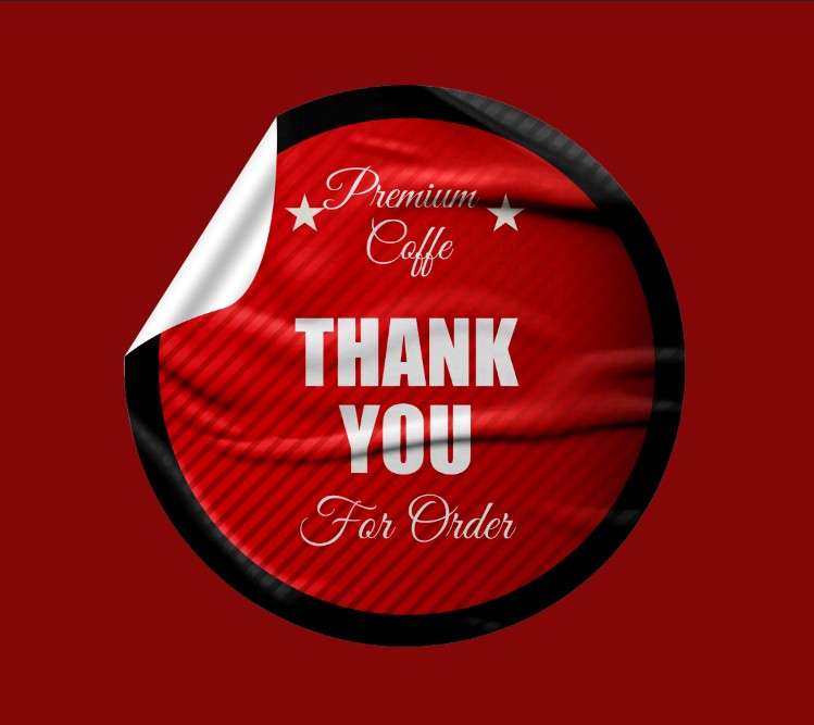 Thank You for Your Order – Coffee Premium Sticker - Image 1