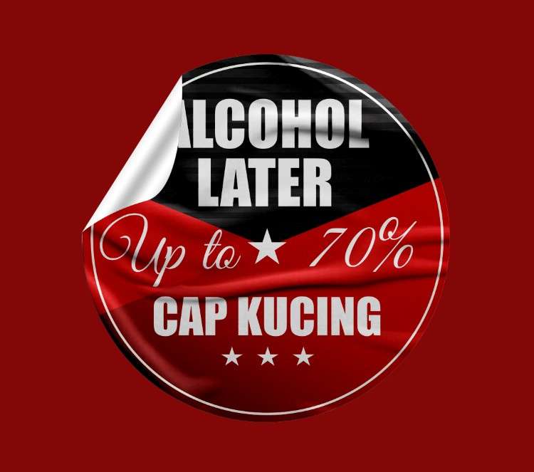 Stiker Promosi Alcohol Later 70% - Cap Kucing - Image 1