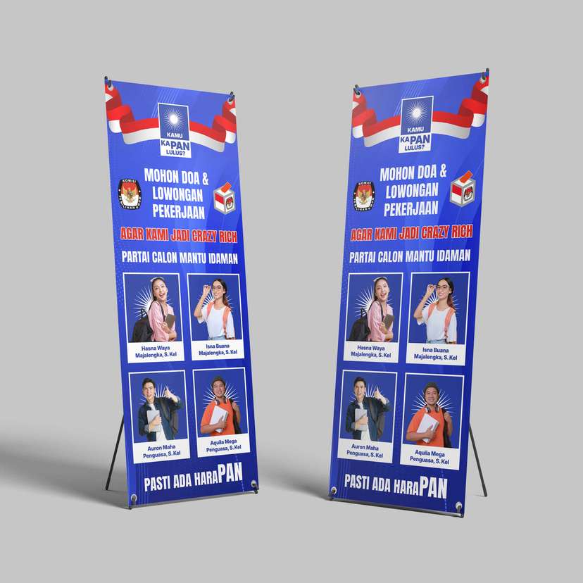 Standing X Banner Sidang/Wisuda - Partai Calon Mantu Idaman - Image 1