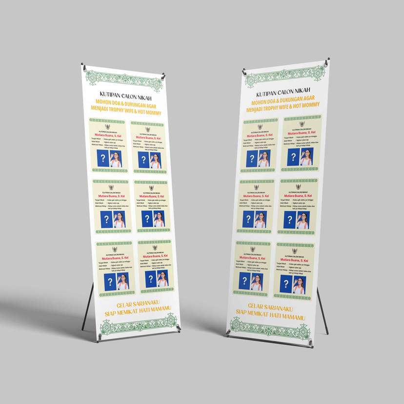 Standing X-Banner Sidang/Wisuda Kutipan Calon Nikah – Wisuda Sekaligus Siap Menikah - Image 1