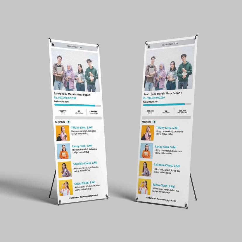 Standing X-Banner Sidang/Wisuda Edukasi & Donasi โ Bantu Kami Meraih Masa Depan ๐๐ก - Image 1