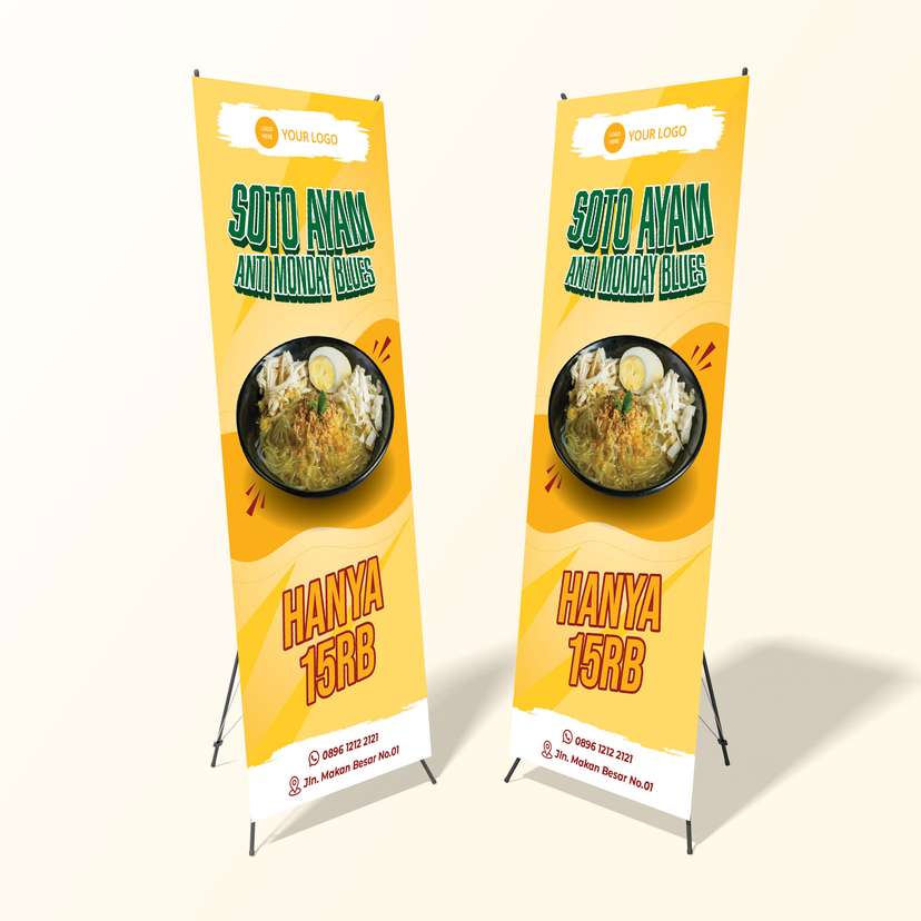 Standing X Banner Promo Makanan Soto - Image 1
