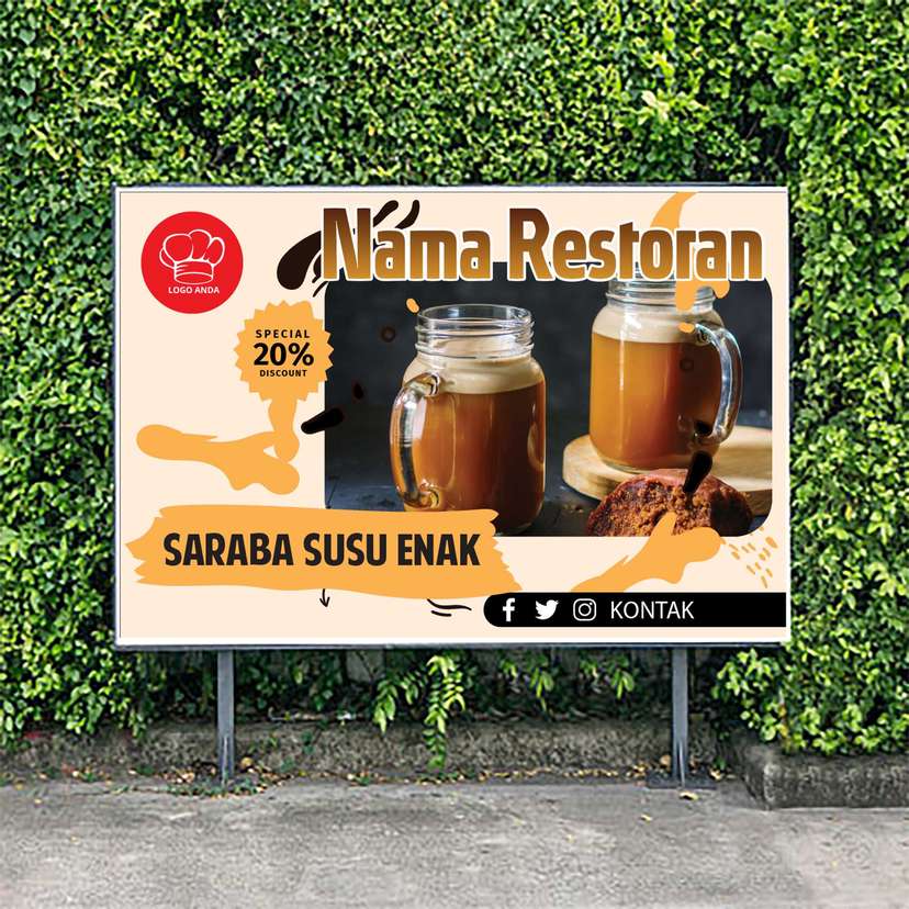 Baliho Promo Saraba Susu Template Kuning Elegan - Image 1