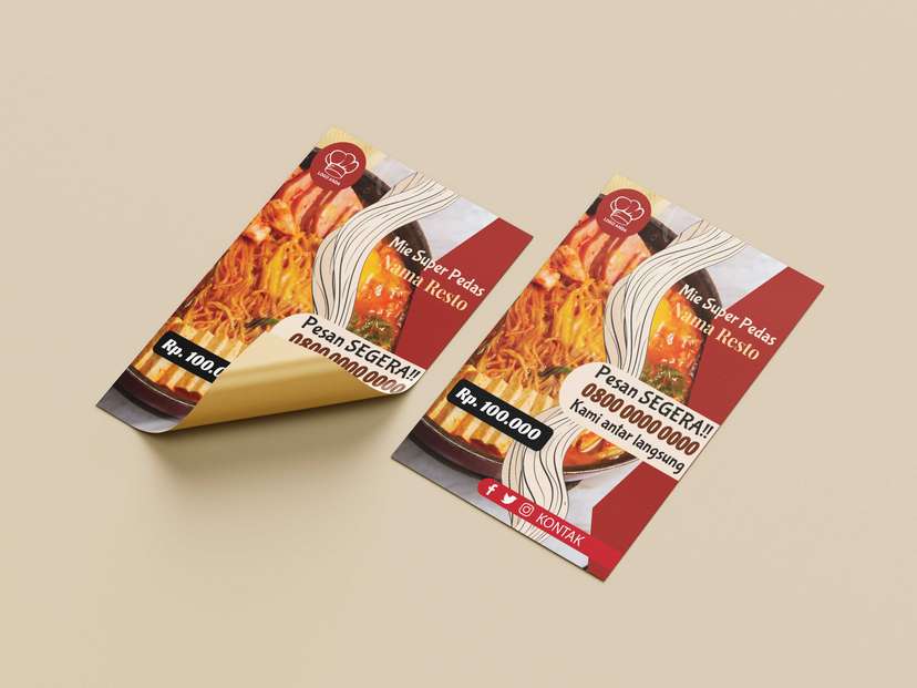 Flyer Promo Mie Super Pedas Tempalte Merah - Image 1