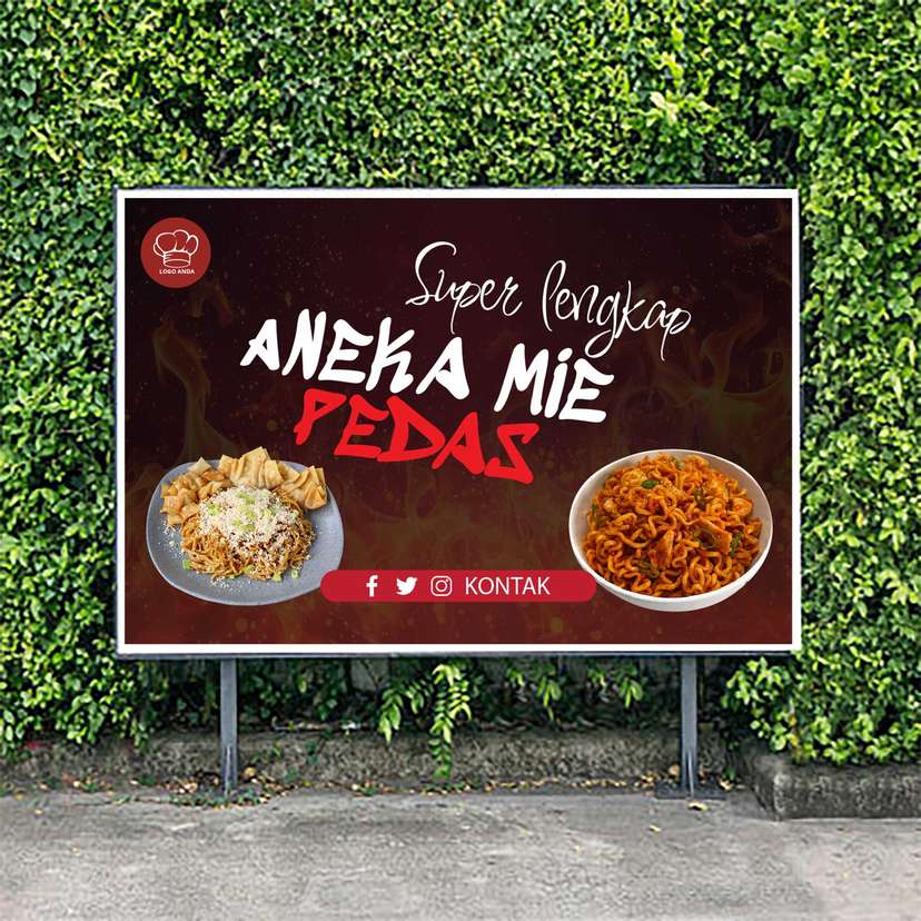 Baliho Aneka Mie Super Lengkap Thema Api - Image 1