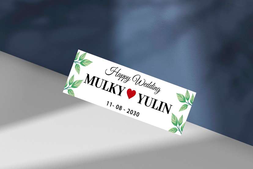 Wedding Plat Daun Hijau Mekar Mewah - Image 1