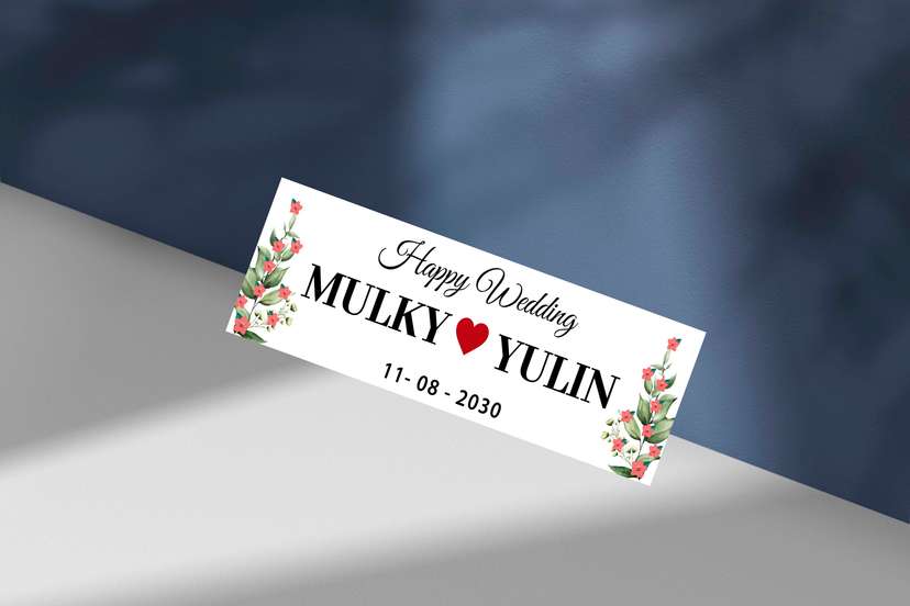 Wedding Plat Floral Merah Cerah - Image 1