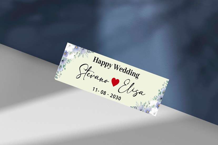 Wedding Plat Floral Biru Pastel - Image 1