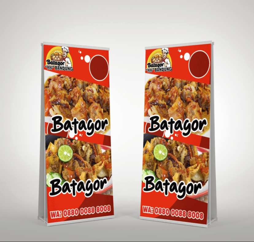 baliho jualan dagang Desain Merah Dinamis Dua Foto - Image 1