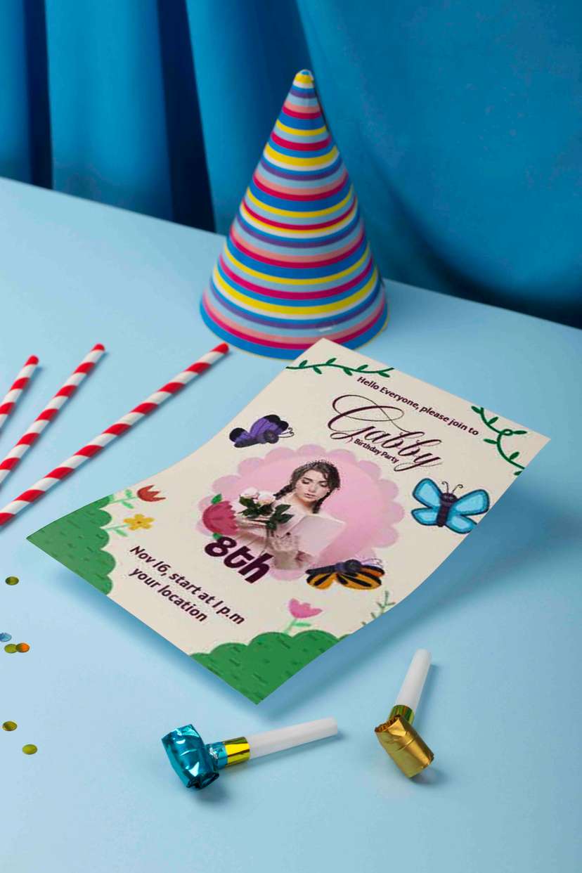 Undangan Ulang Tahun Bertema Taman Kupu-Kupu - Image 1