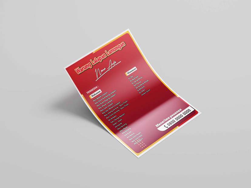 Flyer Menu Lalapan Ayam Thema Merah - Image 1