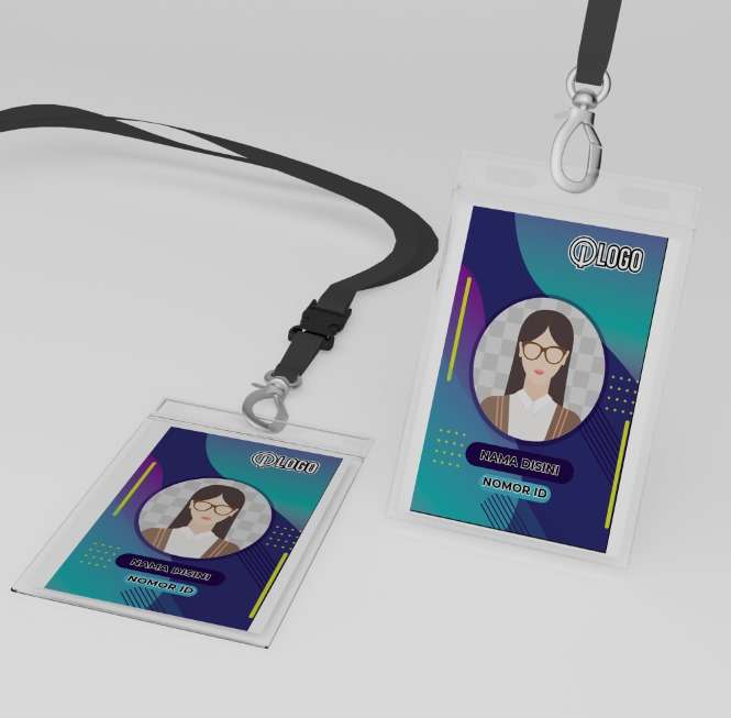 ID Card Gradasi Biru-Hijau dengan Sentuhan Futuristik - Image 1
