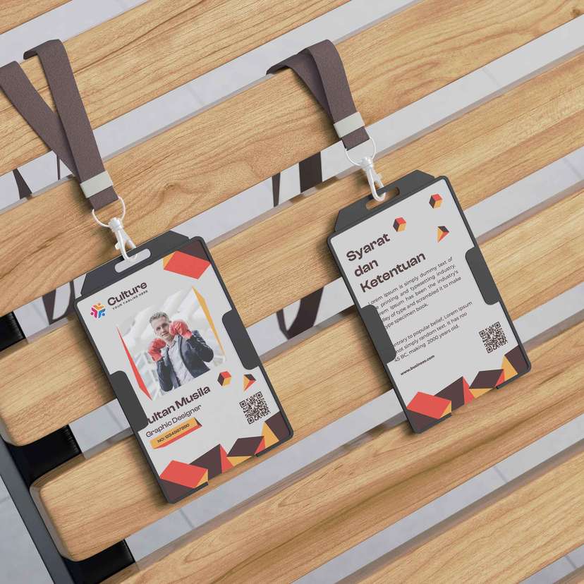 ID Card Geometri Aktif – Desain Dua Sisi untuk Profesional Kreatif 005 🎯 - Image 1