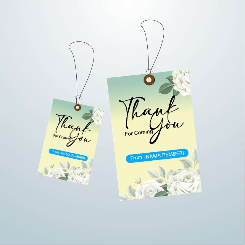 Hangtag Floral Putih Latar Gradasi Kuning Hijau - Image 1