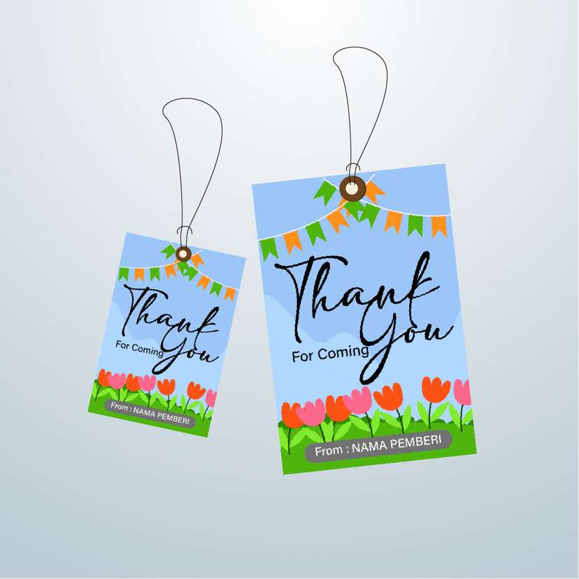 Hangtag Bunga Tulip dan Banner Hiasan - Image 1