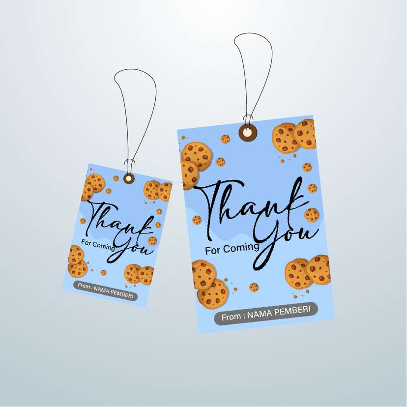 Hangtag Cookies Tema Biru Cerah - Image 1