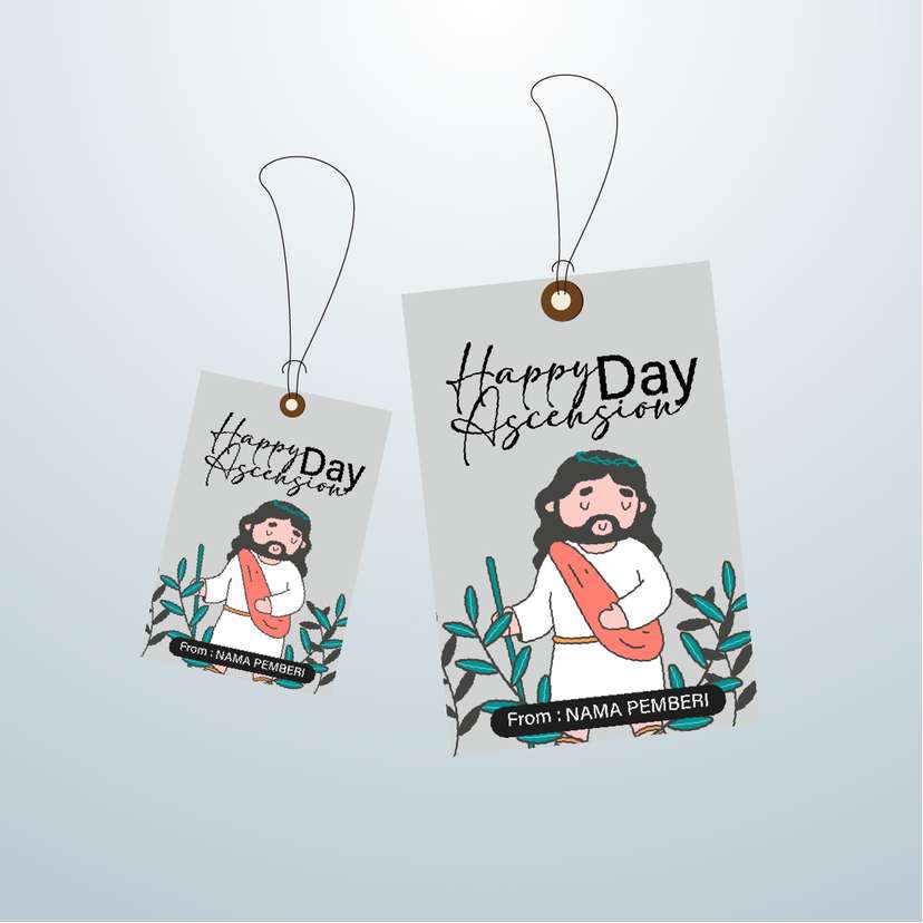 Ilustrasi Yesus Kartun Dikelilingi Daun - Image 1