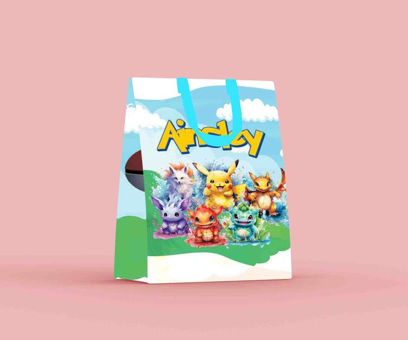Paper Bag Ulang Tahun Tema Pokemon Lucu dan Warna-Warni - Image 1