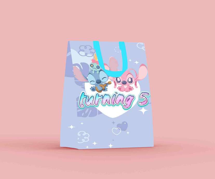 Paper Bag Ulang Tahun Tema Stitch & Angel Lucu - Image 2