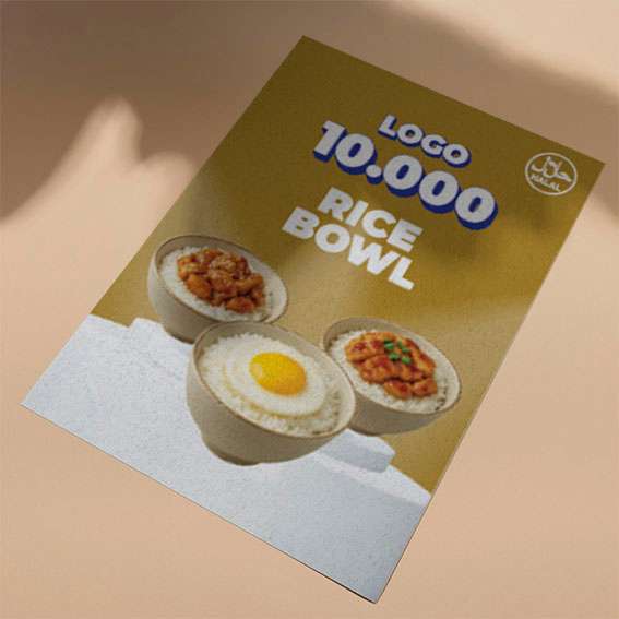 Flyer Rice Bowl Promo – Tema Emas Cerah - Image 1