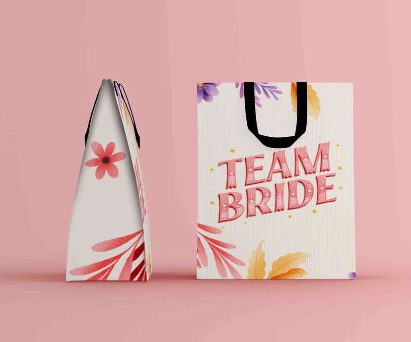 Paper Bag Bridesmaid Floral Team Bride - Image 2