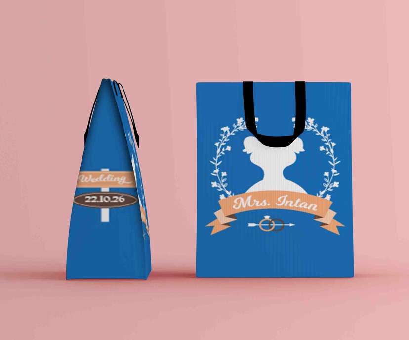 Paper Bag Wedding Couple Blue Elegant - Image 1