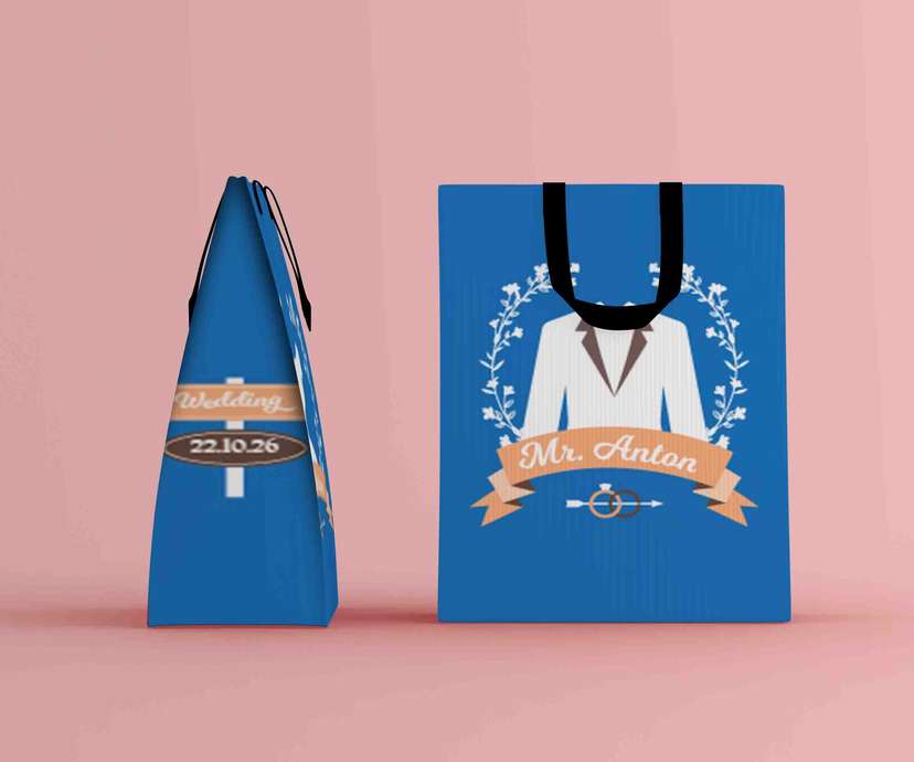 Paper Bag Wedding Couple Blue Elegant - Image 2
