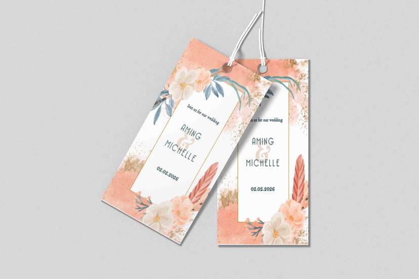 Hangtag Wedding Floral Rustic - Image 1