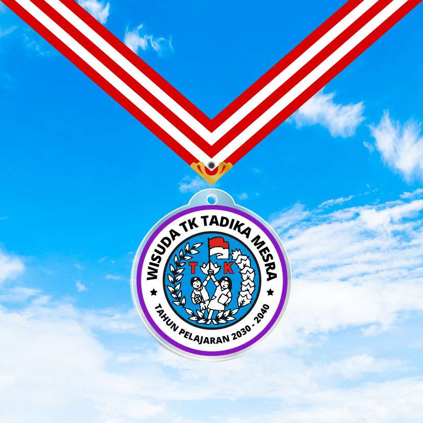 Medali Akrilik Kelulusan/Wisuda Sekolah - Tema Putih Ungu π
- Image 1