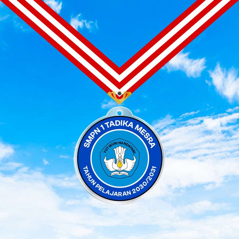 Medali Akrilik Kelulusan/Wisuda Sekolah - Tema Biru Muda & Navyπ
- Image 1